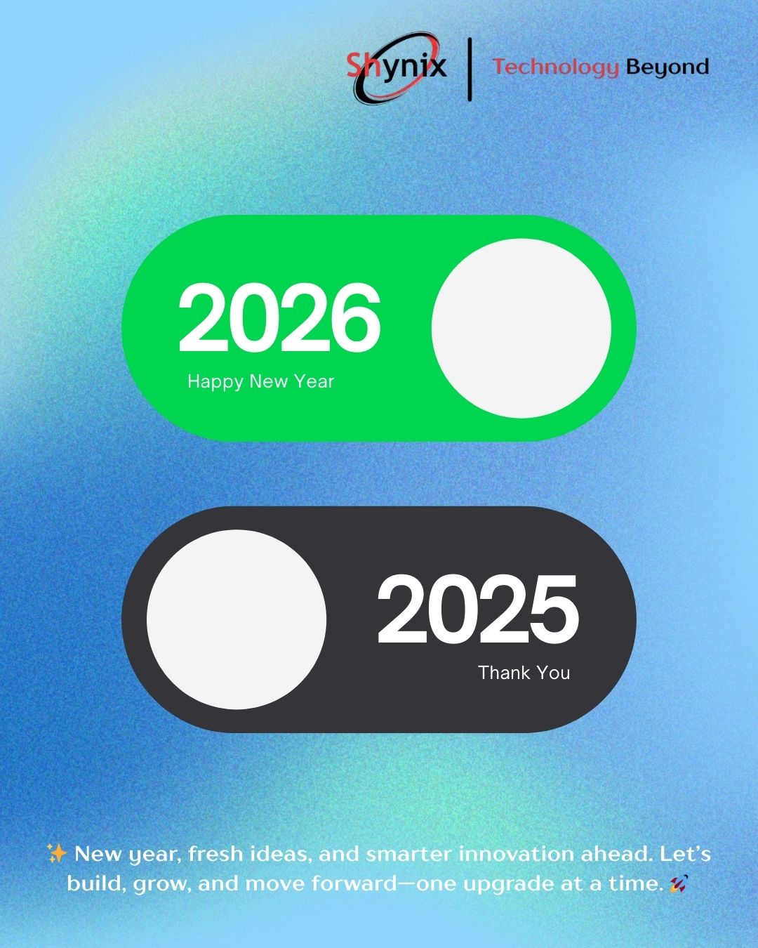 Green Blue Modern Gradient Happy New Year 2026 Instagram Post